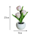 LED Simulation Tulip Flower Pot Lamp Indoor Decorative Table Lamp Tulip Flower Pot Ambient Night Light Home Decoration