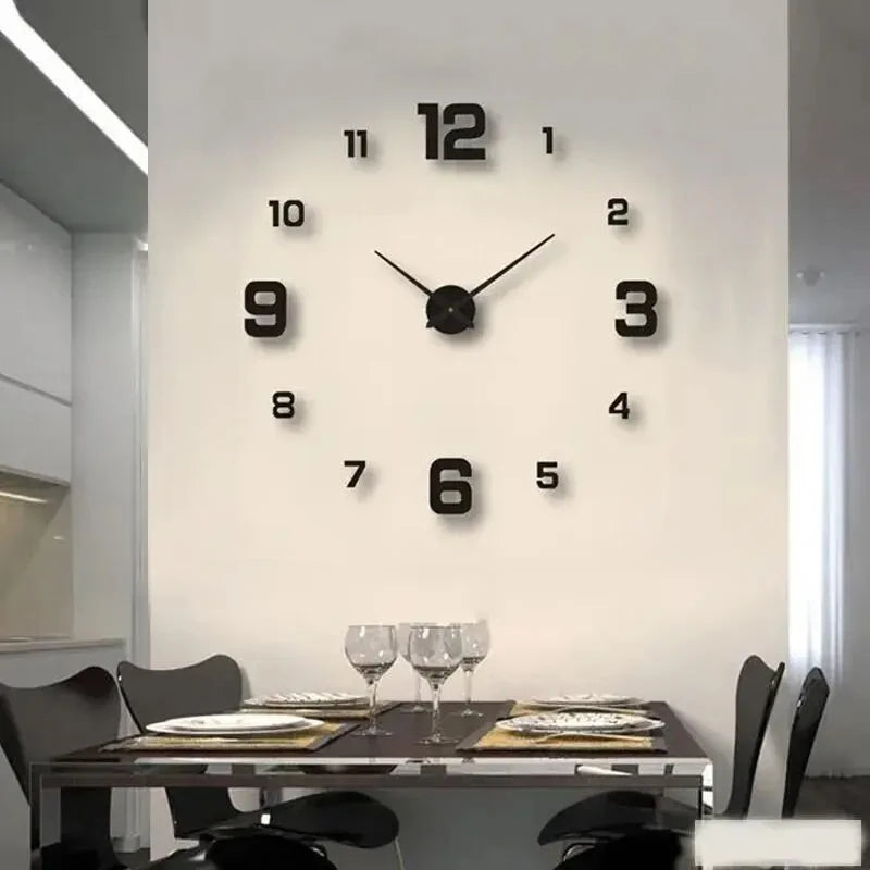 Creative Frameless DIY Wall Clock Home Office Wall Decoration Silent Clock Living Room Decor