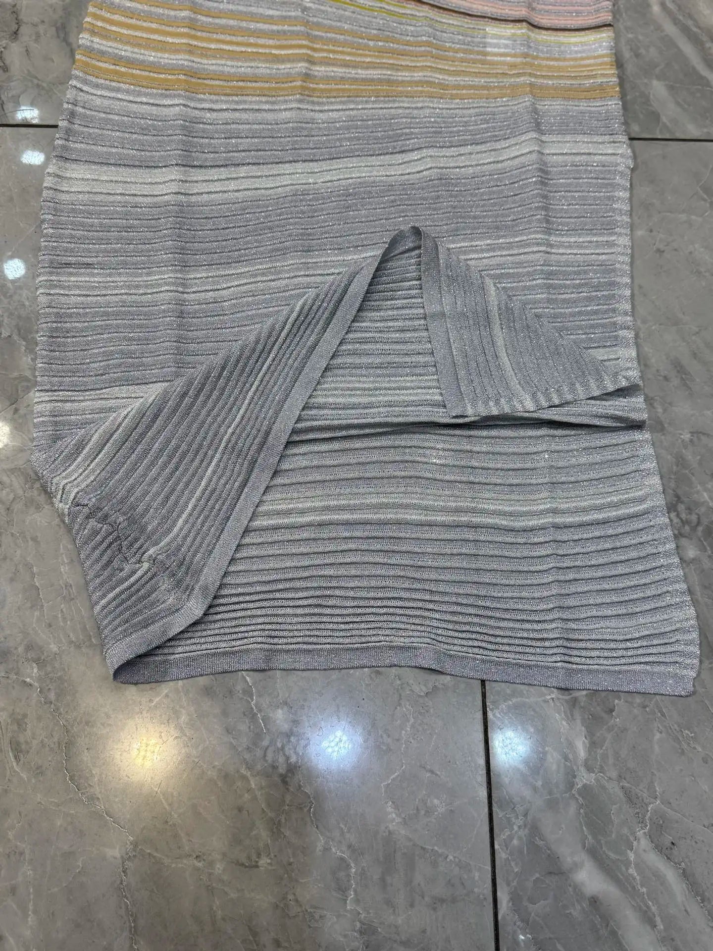 Sequined Striped Knit Dress