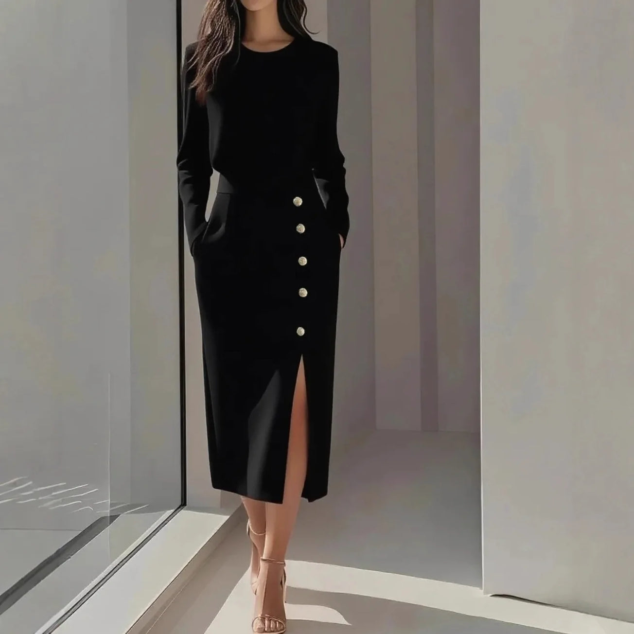 O-Neck Bodycon Dress