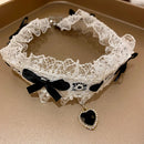 Heart Bow Lace Choker