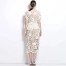 Beaded Lace Midi Dress