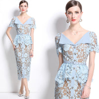 Beaded Lace Midi Dress