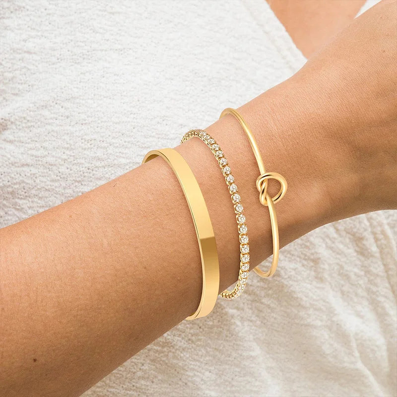 Gold Plated Bracelets Set