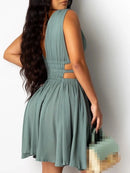Ruched Cutout Mini Dress