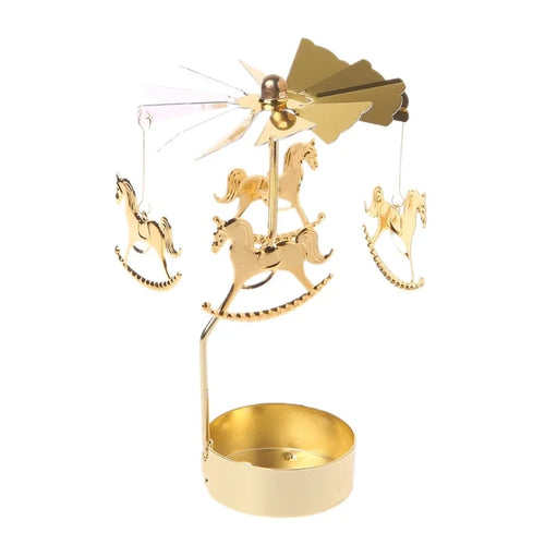 Rotating Metal Candle Holder Short Eye Catching Design for Christmas Dinner Party Wedding Party Decoration Gift