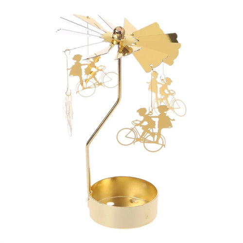 Rotating Metal Candle Holder Short Eye Catching Design for Christmas Dinner Party Wedding Party Decoration Gift