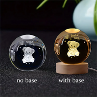 3D Crystal Ball Night Light Laser Engraved Solar System Globe Decoration for Home Desktop Astronomy Birthday Gift