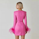 Strapless Feather Mini Dress