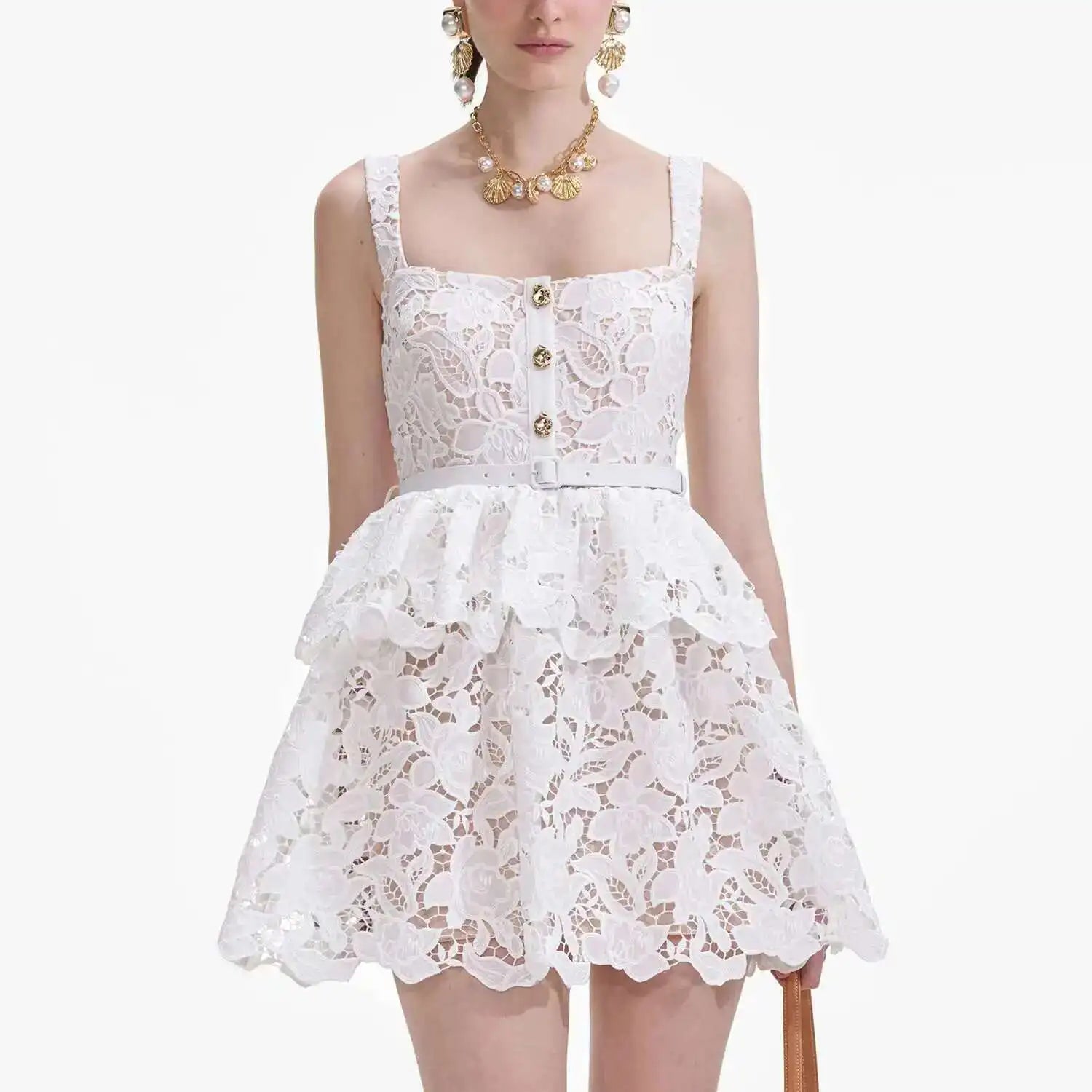 Embroidery Lace Party Dress