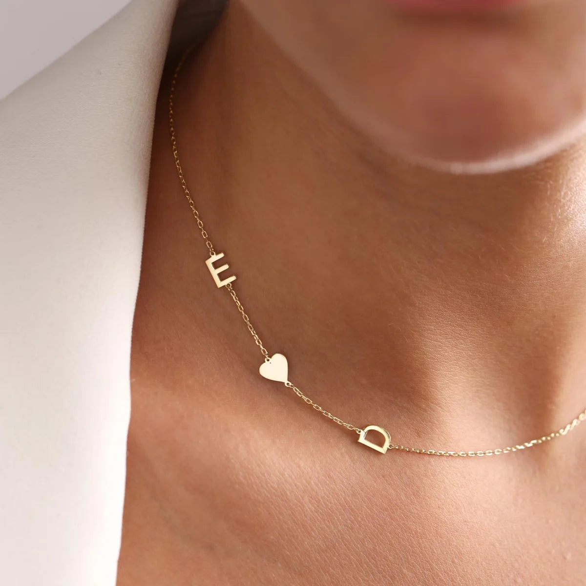 Heart Initial Name Necklace