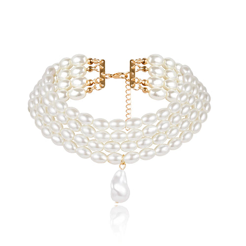 Irregular Pearl Choker Necklace