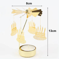 Rotating Metal Candle Holder Short Eye Catching Design for Christmas Dinner Party Wedding Party Decoration Gift