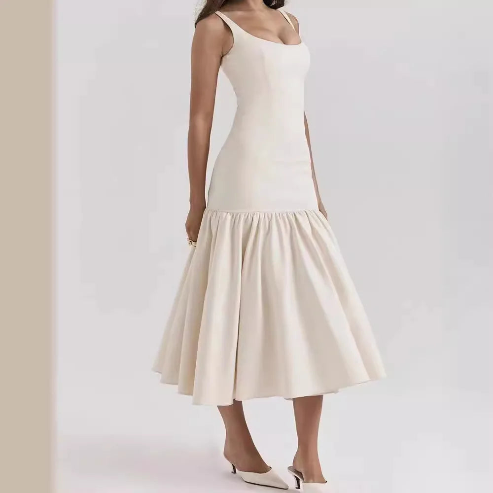 Summer Pleated Slim Dress