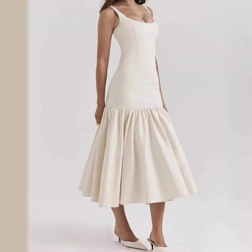 Summer Pleated Slim Dress