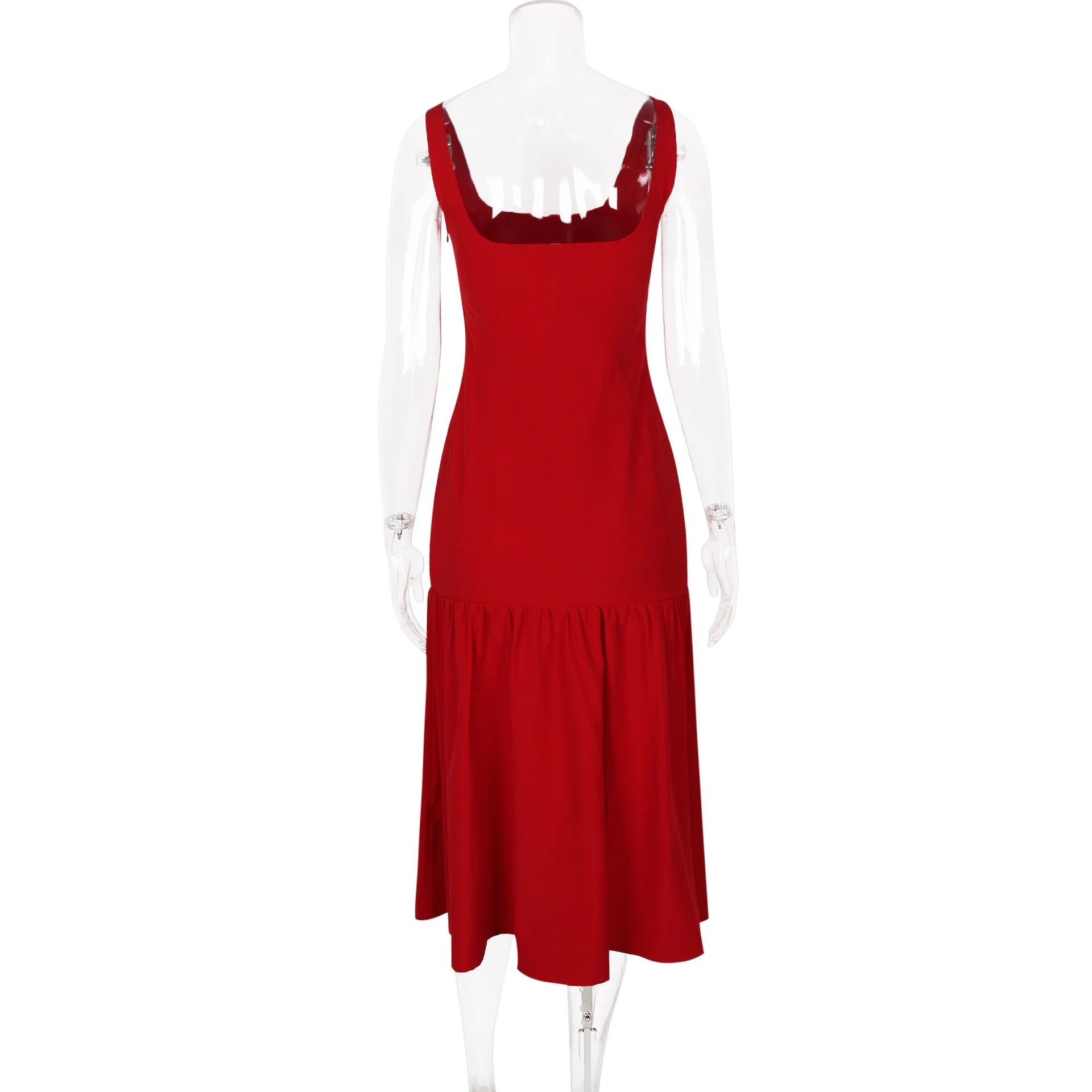 Red Suspender Dress