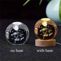 3D Crystal Ball Night Light Laser Engraved Solar System Globe Decoration for Home Desktop Astronomy Birthday Gift
