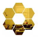 Rose Gold 3D Hexagon Mirror Wall Stickers DIY TV Background Decor for Living Room Bedroom Bathroom Home Decor