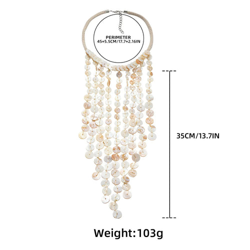 Layered Shell Tassel Necklace