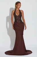 Sequin Halter Maxi Dress