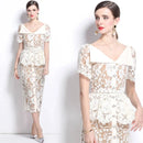 Beaded Lace Midi Dress