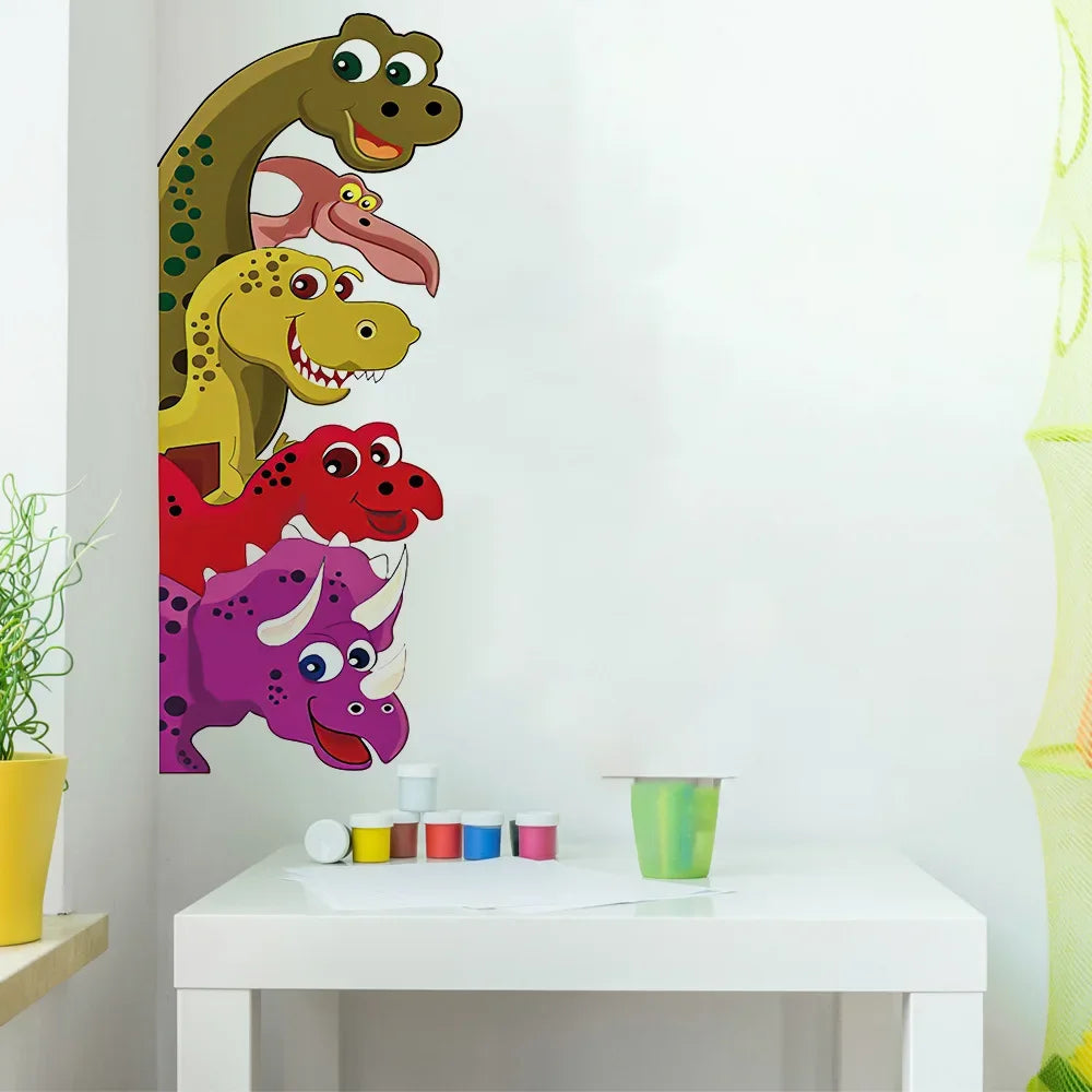 Funny Probe Dinosaur Wall Decals Short Eye Catching Kids Bedroom Living Room Children Nursery Mural Wall Art Behind The Door Stickers