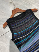 Sequined Striped Knit Dress