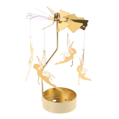 Rotating Metal Candle Holder Short Eye Catching Design for Christmas Dinner Party Wedding Party Decoration Gift