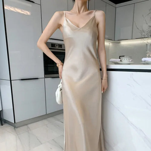 Satin High-Waist Dress