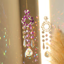 Crystal Diamond Moon Sun Catcher Butterfly Lotus Rainbow Christmas Home Garden Decoration Wind Chime
