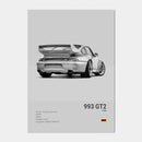 Sports Car Wall Art Black White Pop 911 GT Turbo Canvas Painting Living Room Home Decor Gift Garage