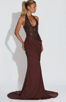 Sequin Halter Maxi Dress