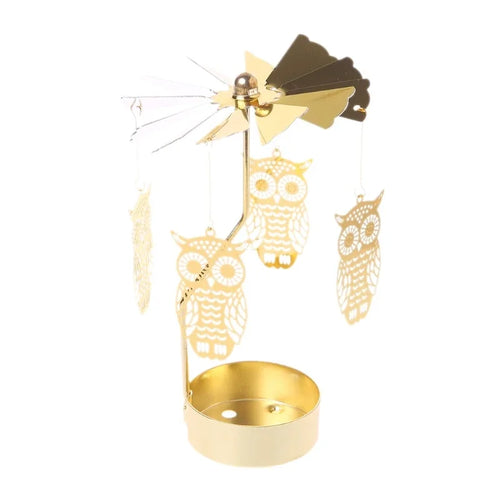 Rotating Metal Candle Holder Short Eye Catching Design for Christmas Dinner Party Wedding Party Decoration Gift