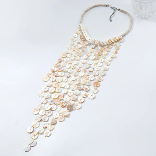Layered Shell Tassel Necklace