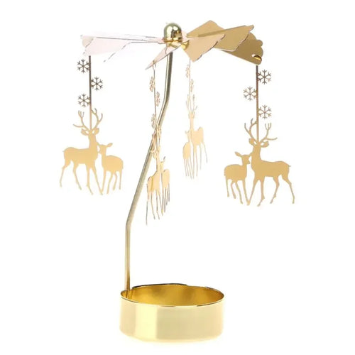 Rotating Metal Candle Holder Short Eye Catching Design for Christmas Dinner Party Wedding Party Decoration Gift