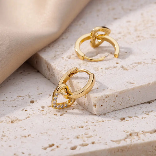 Zircon Heart Earrings