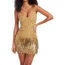 Sequined Off-Shoulder Mini Dress