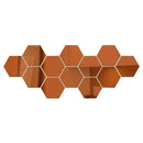 Rose Gold 3D Hexagon Mirror Wall Stickers DIY TV Background Decor for Living Room Bedroom Bathroom Home Decor