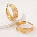 Brushed Gold Hoop Earrings