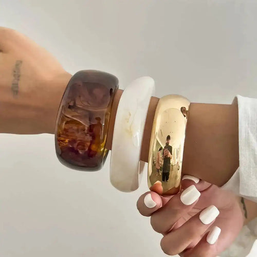 Resin Wide Punk Bangles