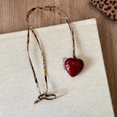 Wine Red Flower Necklace