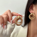 Double Ring Drop Earrings
