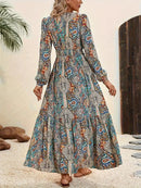 Ruffles Print Maxi Dress