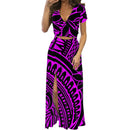 Polynesian Print Maxi Dress