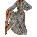 Ruffles Print Maxi Dress