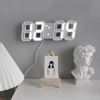 3D LED Alarm Clock Date/Temperature Display for Home Kitchen Office Garden Wall Clock Times Digital Decor