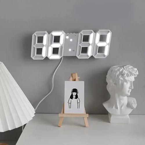 3D LED Alarm Clock Date/Temperature Display for Home Kitchen Office Garden Wall Clock Times Digital Decor