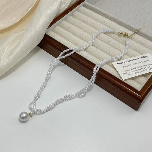 Layered Pearl Choker Necklace