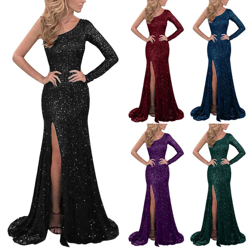 One-Shoulder Sequin Dress