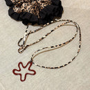 Wine Red Flower Necklace
